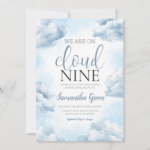 Invitación Baby Shower en la nube 9