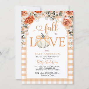Invitación Baby Shower en la piel de calabaza blanca se enamo