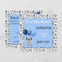 Baby Shower en papel azul dálmata