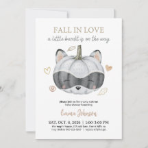 Baby Shower Enamorarse en Otoño Mapache Calabaza