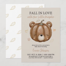 Baby Shower Enamórate Otoño Oso de Calabaza