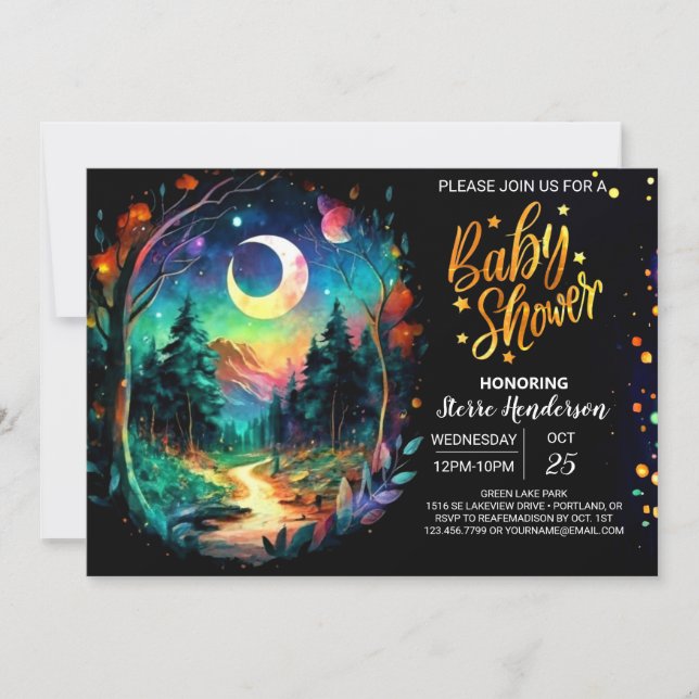 Invitación Baby Shower encantado de Pastel Grove (Anverso)