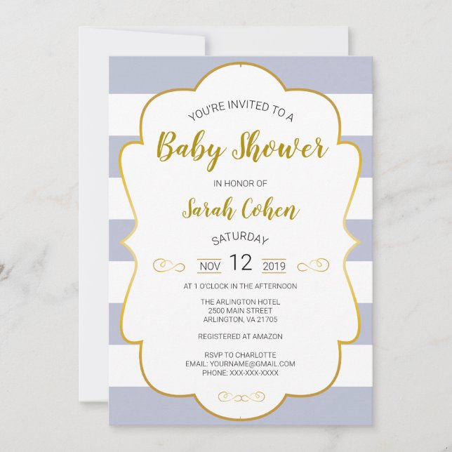 Invitación Baby Shower enmarcada por Dios 1 (Anverso)