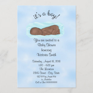 Invitación Baby Shower es un bebé del muchacho étnico