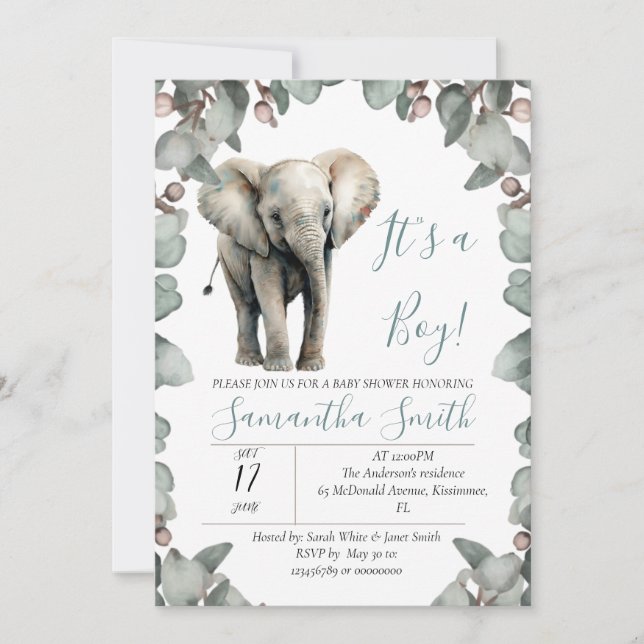 Invitación Baby Shower es un tema masculino (Anverso)