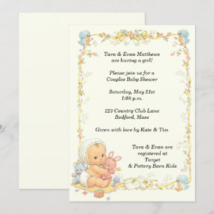 Invitación Baby Shower estilo vintage