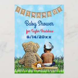 Invitación Baby Shower Étnico Temático del Béisbol