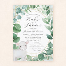 Baby Shower Eucalyptus Greenery Lamb