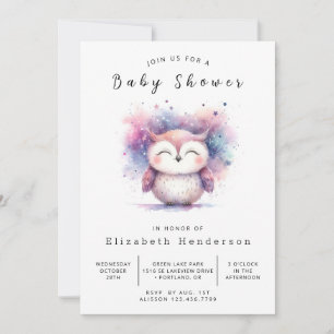 Invitación Baby Shower exclusivo de búho en línea