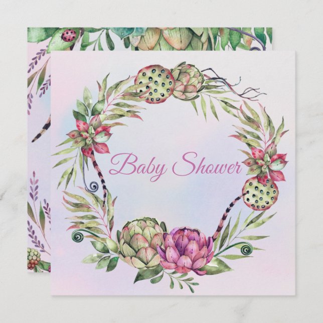 Invitación Baby Shower exitoso (Anverso / Reverso)