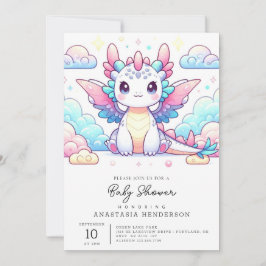 Invitación Baby Shower Fairytale Dragon Moderno