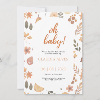 Invitación Baby Shower Fall Aesthetic Invitation 