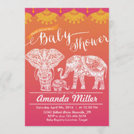 Invitación Baby Shower familiar - Inspiración india - India