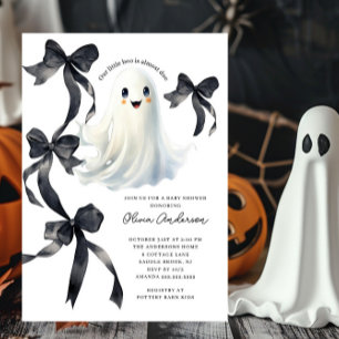 Invitación Baby Shower fantasma de los golpes negros