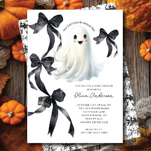 Invitación Baby Shower fantasma de los golpes negros