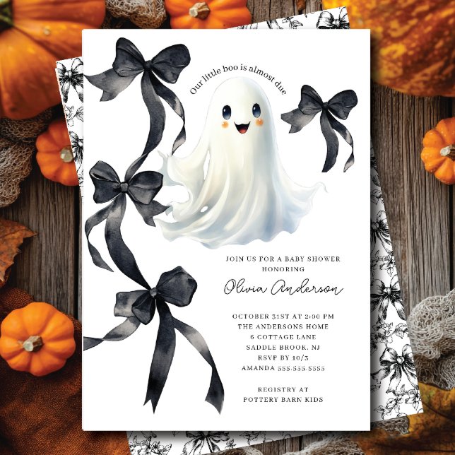Invitación Baby Shower fantasma de los golpes negros (Subido por el creador)