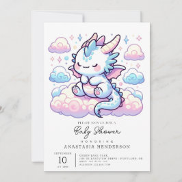 Invitación Baby Shower Fantasy Dragon
