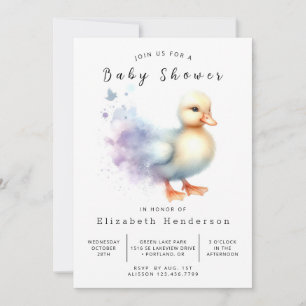 Invitación Baby Shower feliz del pato digital