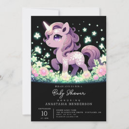Invitación Baby Shower Feliz Unicornio Soñador