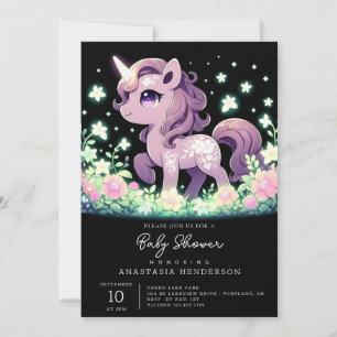 Invitación Baby Shower Feliz Unicornio Soñador