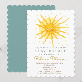 Invitación Baby Shower Feliz Yellow Sunshine