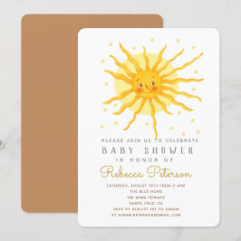 Invitación Baby Shower Feliz Yellow Sunshine