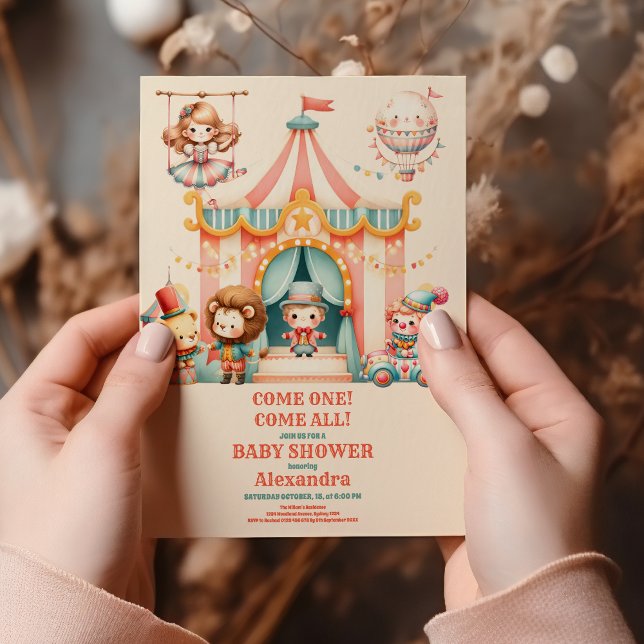 Invitación Baby Shower Festival de Círculo Moderno (Subido por el creador)