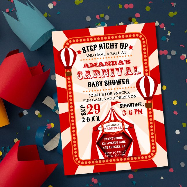 Invitación Baby Shower Festival del Círculo de Carnaval (Subido por el creador)