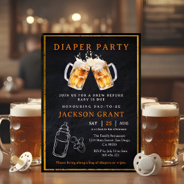 Invitación Baby Shower Fiesta de pañales de cerveza Huggies y