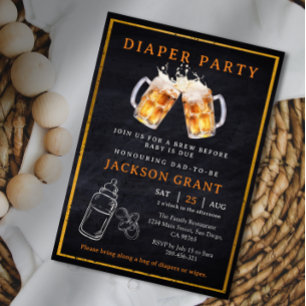 Invitación Baby Shower Fiesta de pañales de cerveza Huggies y
