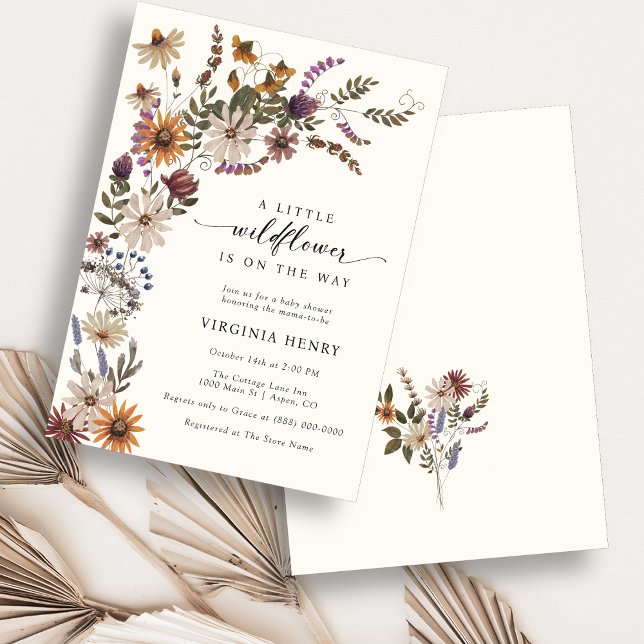 Invitación Baby Shower Floral Boho (Boho Floral Baby Shower Invitation
)