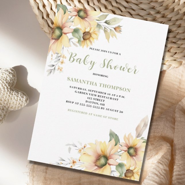 Invitación Baby Shower Floral Botanical (Subido por el creador)