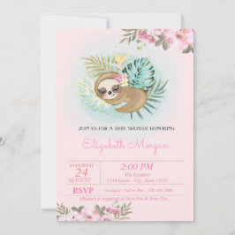 Invitación Baby Shower floral con eslora suave