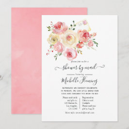 Invitación Baby Shower Floral de Acuarela de Primavera por Co