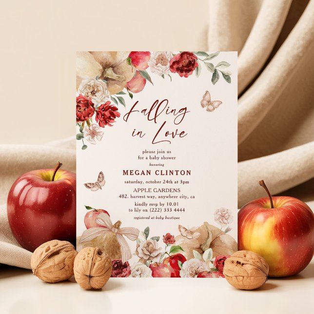 Invitación Baby Shower floral de Apple y calabaza (Subido por el creador)