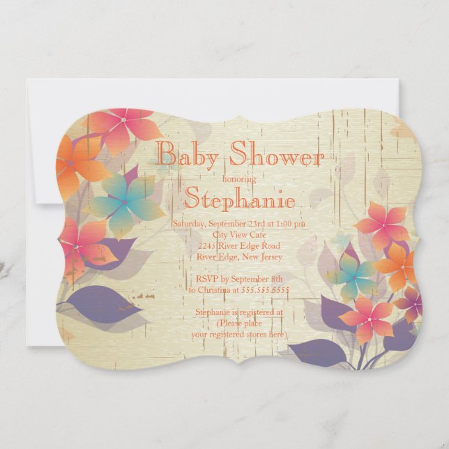 Invitación Baby Shower floral de otoño moderna (Anverso)