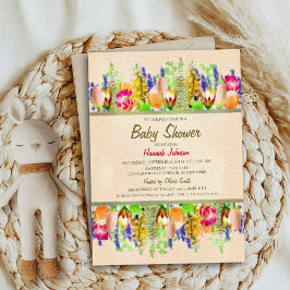 Invitación Baby Shower floral de primavera