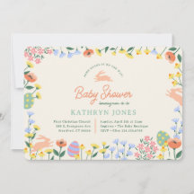 Baby Shower floral de primavera moderna