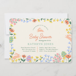 Invitación Baby Shower floral de primavera moderna