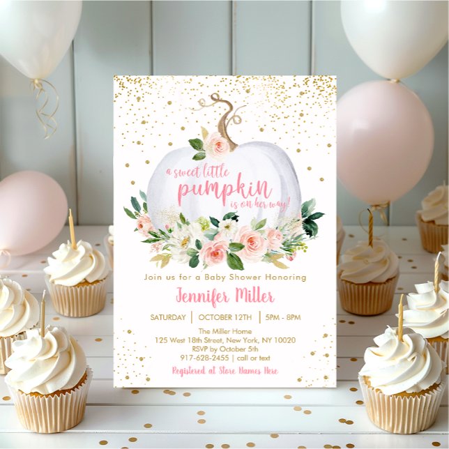 Invitación Baby Shower floral de Rubor (Subido por el creador)