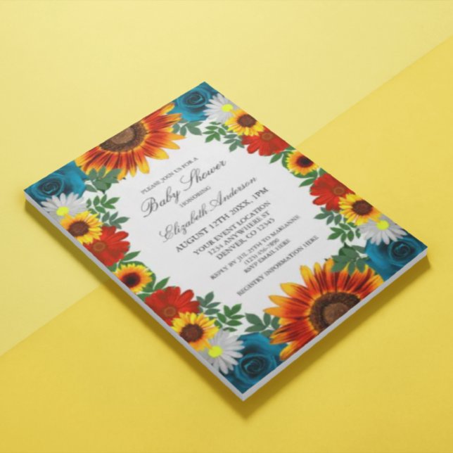 Invitación Baby Shower floral de verano en el patio trasero (Subido por el creador)