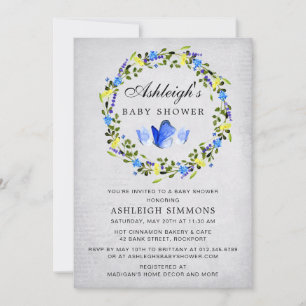 Invitación Baby Shower floral elegante de presupuesto