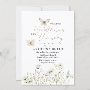 Invitación Baby Shower Floral floral blanca