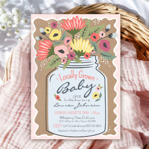 Invitación Baby Shower Floral Mercado de Agricultores de Crec