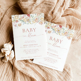 Invitación Baby Shower floral moderno | Boho Baby Shower