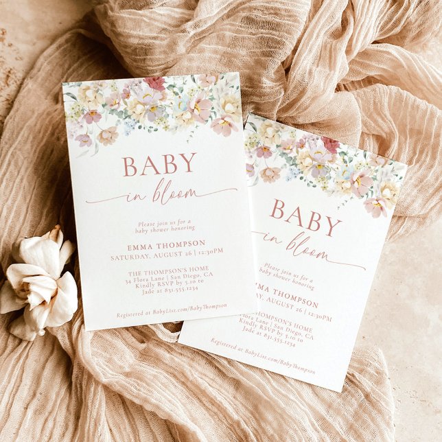 Invitación Baby Shower floral moderno | Boho Baby Shower (Subido por el creador)