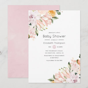 Invitación Baby Shower Floral Pastel