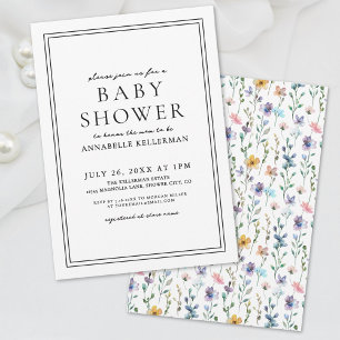 Invitación Baby Shower Floral Pastel de Flores Silvestres