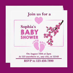 Invitación Baby Shower floral personalizado