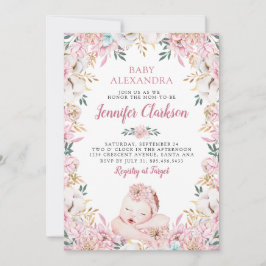 Invitación Baby Shower floral recién nacido